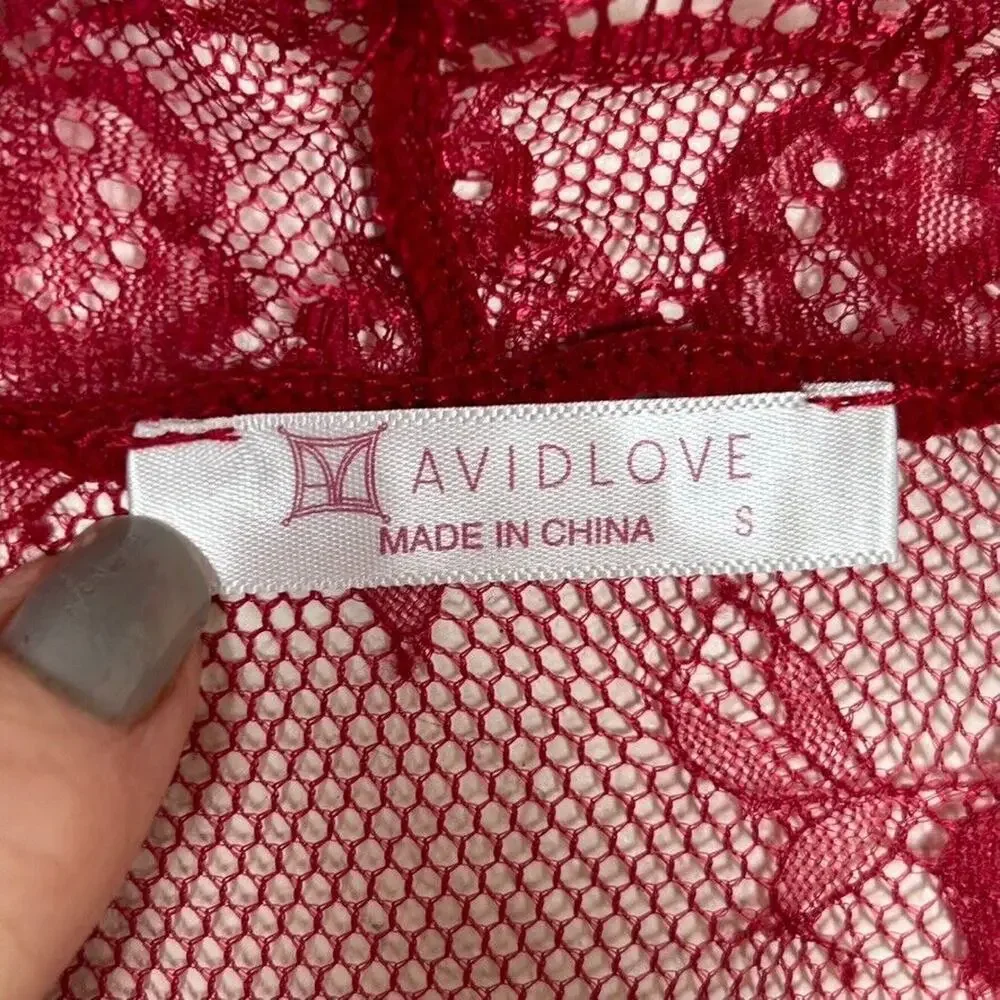 Avidlove women lingerie red lace kimono Romantic Coquette Feminine Bohemian